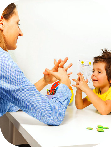 A child playing adult